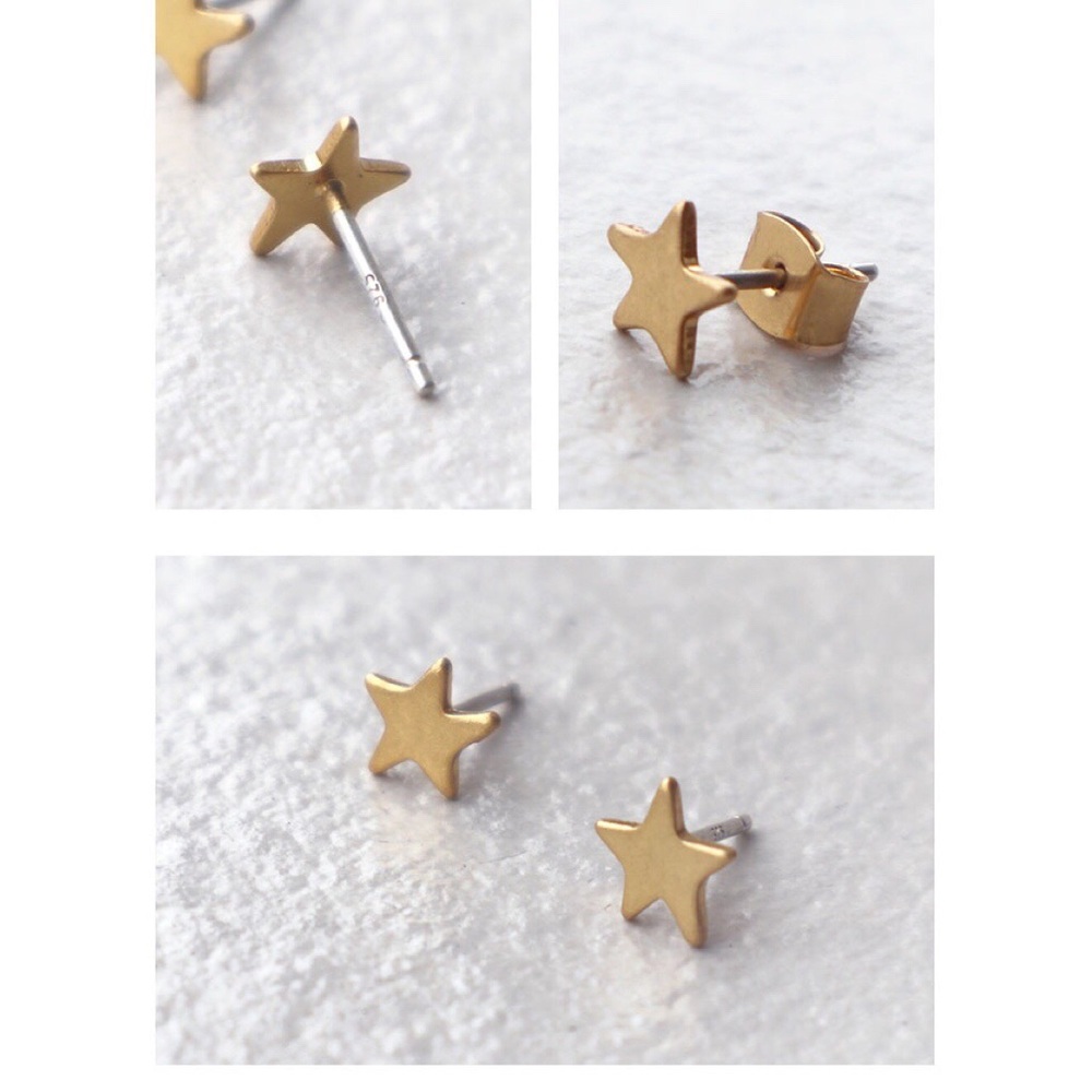 NWOT Madewell Little Star Brass Stud Earrings - Picture 5 of 5